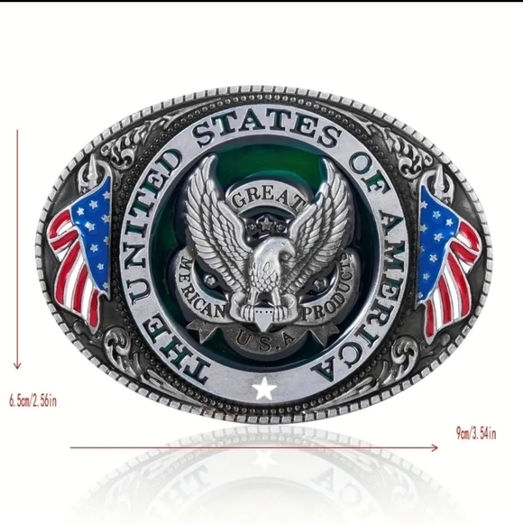New men's patriotic American Flag belt buckle - Picture 3 of 4
